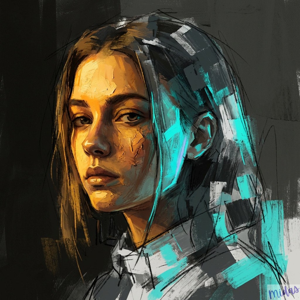 _Subject_ A striking portrait of a young woman with facial features 100% identic