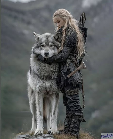 girl and wolf